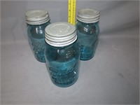 3 Blue Ball Jars