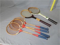 Lot of Vintage Tennis & Badmitton Raquets