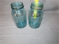 2 - #13 Quart Blue Jars