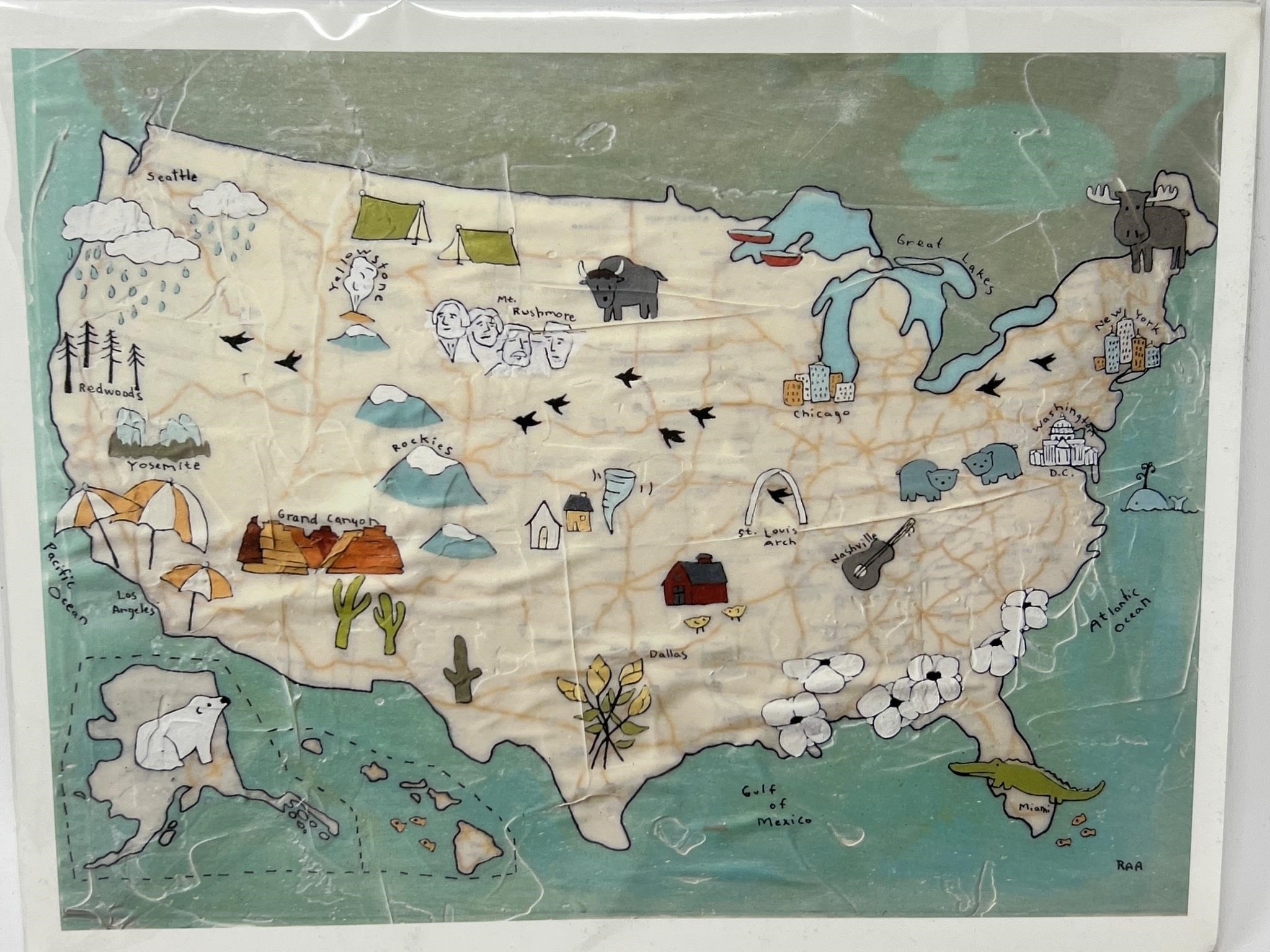 Rachel Austin Archival Print USA Map