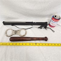 Vintage-Modern Handcuffs, Police Club Stun Gun