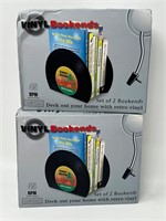 (2) Sets of NEW Vinyl Record Book Ends