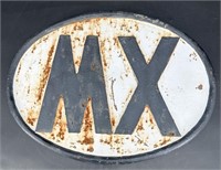 Antique Cast Iron MX Oval Sign