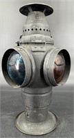 Antique RR Adlake 4 Way Signal Lantern All Lenses