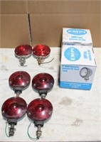 6 Red Signal Lights & 2 EMPI Off Road Lamps
