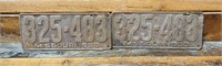 Matching Set of 1930 Missouri License Plates