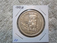 1958 Canada Silver dollar (Some wear)