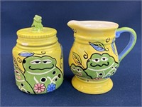 Vintage WCL Whimsical Green and Yellow Boy & Girl