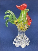 Art Glass Rooster Cockerel Chicken Figurine 8