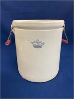 #5 Crown Crock with red handles