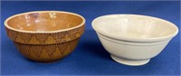 (2) Vintage Stoneware Mixing Bowls, both have