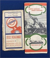 1932 Standard and Sinclair Road maps, both have