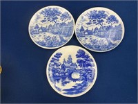 (3) English Village Luncheon Plates 9 1/4" Marked