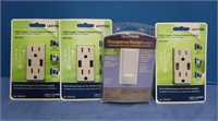 3 Leviton USB Charger/Outlet, 1 Occupancy