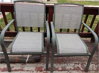 Set of 2 Metal Outdoor Deck or Patio Chairs