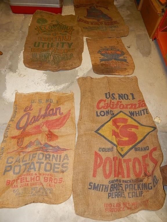 Old Burlap Potato Sacks Idaho California