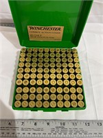 45 Long colt factory ammo, 70 rounds and 30 cases