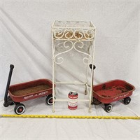 Radio Flyer Wagon Planter Vintage Iron Plant Stand