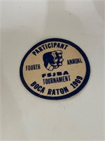 Vintage 1969 Boca Raton FSJBA Tourney Patch