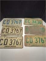 Vintage Illinois license plates x6