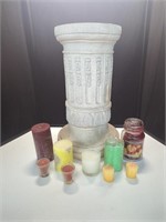 Composite column 21" tall and mostly new candles
