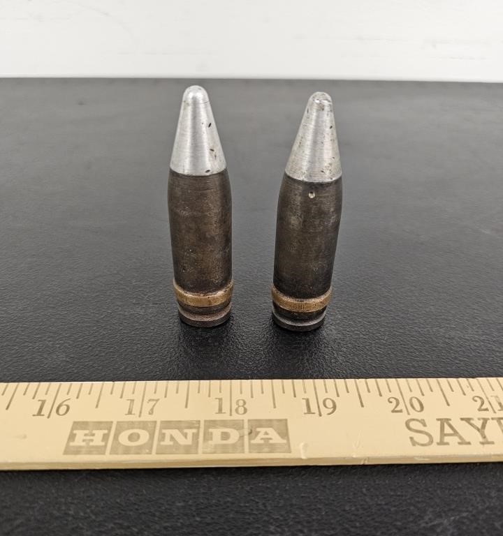 (2) Old War Bullets- Marked 20MM