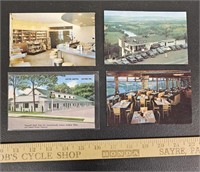 (4) Old Local Postcards- O'Briens, Sayre Motel,