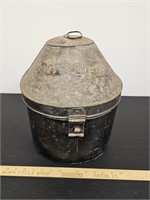 Antique Tin Military Hat Box- Approx 17x14