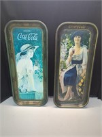 Very Nice Vintage Coca-Cola trays (2) 19"x 8 1/2"