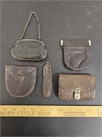 (5) Old Coin Purses- Including Leather