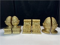 Three Sets of Gold  Bookends