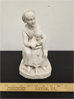 Antique Parian Figure of Mother and Daughter- 9"