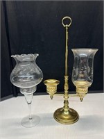 Princess House Candlestick Holder with one globe