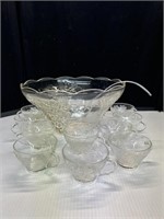 Vintage Grape Pattern 12 pc Punch bowl cups and