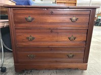 Antique Three Drawer Chest on Rollers  39 wide x