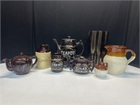 Vintage Brown pottery & Tea Pots