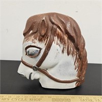 Vintage Hand Painted Metal Horse Head- 10x9