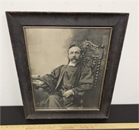 Antique Black and White Framed Picture of Man-