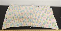 Vintage Pastel Colored Baby Blanket- Some Pulls-