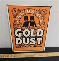 Fairbank's Gold Dust Washing Porcelain Sign- 12x9