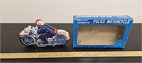 Vintage Friction Toy Police Motorcycle- Japan-