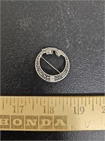 14K White Gold & Single Diamond Pin- Marked- 2.5