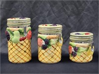 VINTAGE HOME ACCENTS FRUIT GOURMET CANISTER SET
