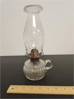 Early Oil Lamp w Shade- Knob Marked Waterbury,