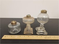 (3) Antique Whale Oil Lamps