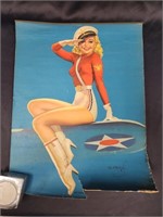 VINTAGE 1940'S  "AT YOUR COMMAND!" PINUP GIRL ...