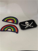 Vintage Patches Rainbows Skull Velcro Patch