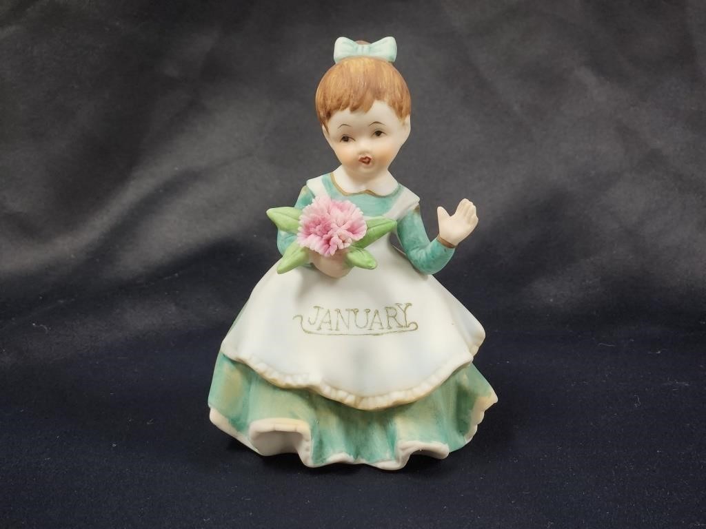 VINTAGE LEFTON JANUARY BIRTHDAY GIRL FIGURINE