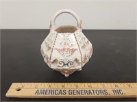 Antique Porcelain Basket Vase- Marked RW