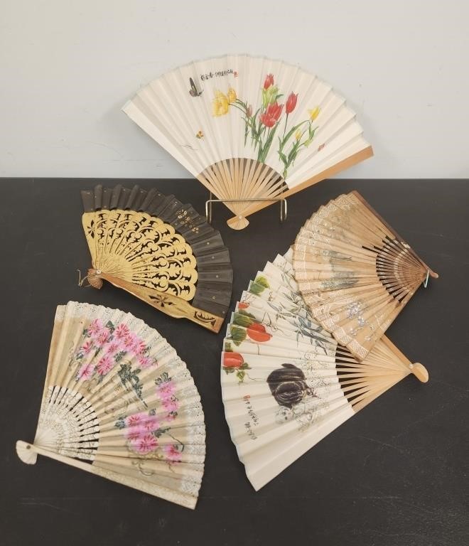 (5) Old Hand Held Fans- As Found
